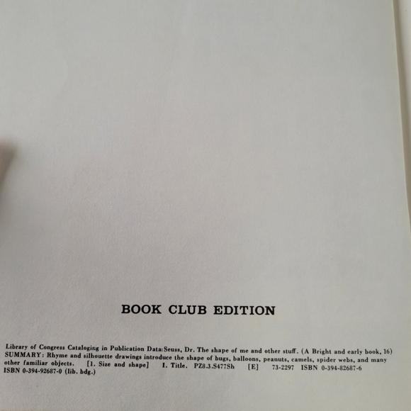 Dr. Seuss Hard Cover Book- The Shape of Me and Other Stuff- 1973 - Picture 4 of 6